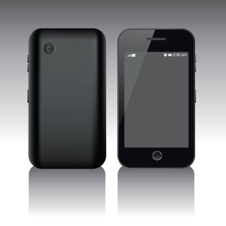 Black smart phone. Vector illustrationのイラスト素材