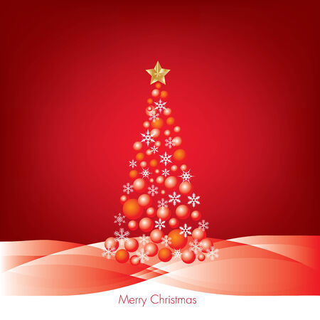 Christmas tree. Glass balls and snowflakes.のイラスト素材