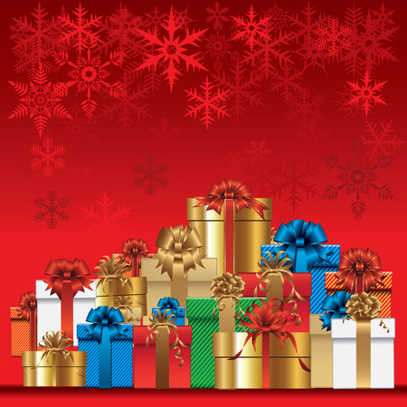 Christmas background with gifts. Vector illustrationのイラスト素材