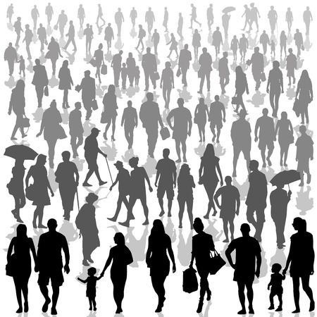 Crowd of people isolated on background. Vector illustrationのイラスト素材