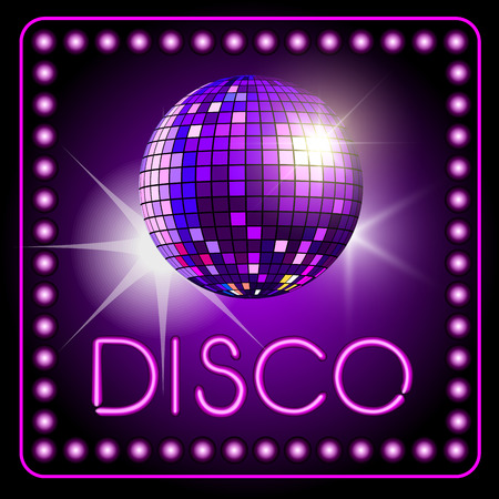 Mirror disco ball isolated on background. Vector illustrationのイラスト素材