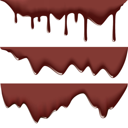 Chocolate streams isolated on white background. Vector illustrationのイラスト素材