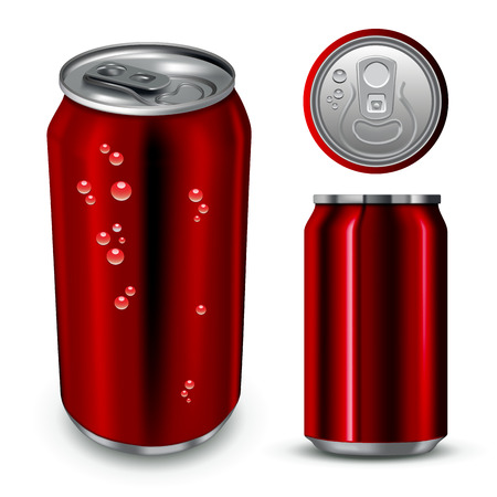 Aluminum can  isolated on white. Vector illustrationのイラスト素材