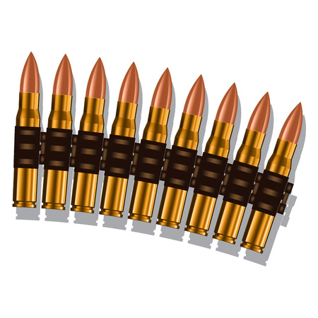 Chain of powerful cartridges isolated on white background. Vector illustration EPS 10のイラスト素材