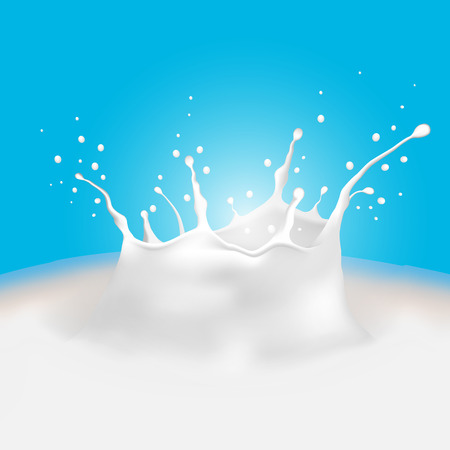Splash of milk isolated on background. Vector illustrationのイラスト素材