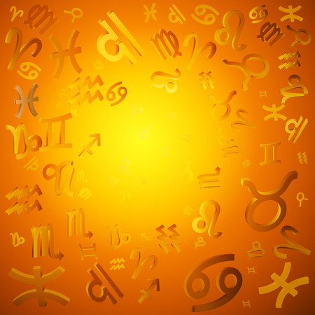 Zodiac signs isolated on background. Vector illustrationのイラスト素材