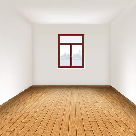 Empty room with hardwood floor.のイラスト素材