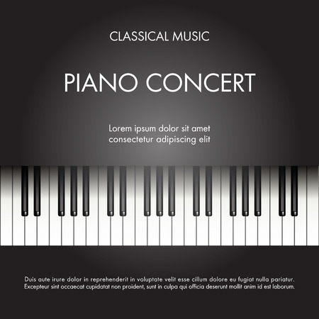 Classic music piano background for poster, web, leaflet, magazine. Vector illustrationのイラスト素材