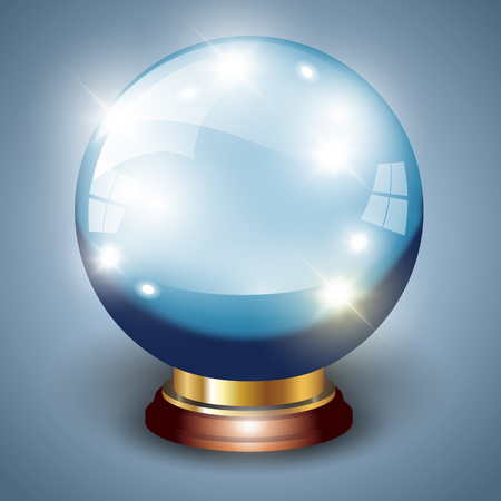 Magic crystal ball isolated over background. Vector illustrationのイラスト素材