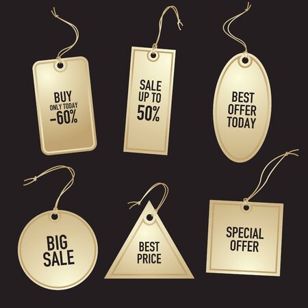 Set of price tags isolated on background. Vector illustrationのイラスト素材