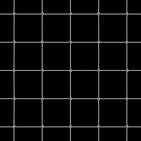 Associated twisted ropes net isolated on black. Seamless pattern vector illustrationのイラスト素材