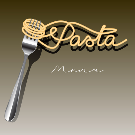 Pasta menu template isolated on background. Vector illustrationのイラスト素材