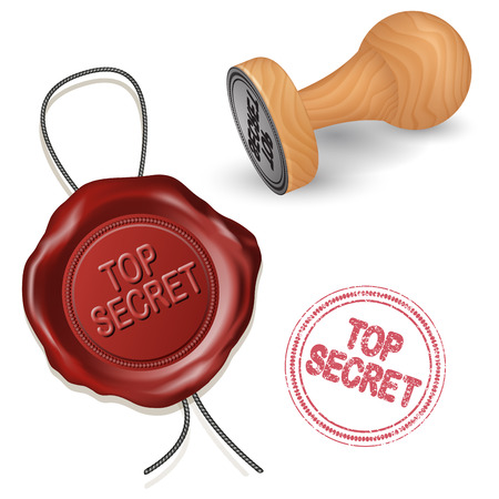 Wax seal or stamp isolated on white. Vector illustrationのイラスト素材