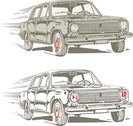 retro carのイラスト素材