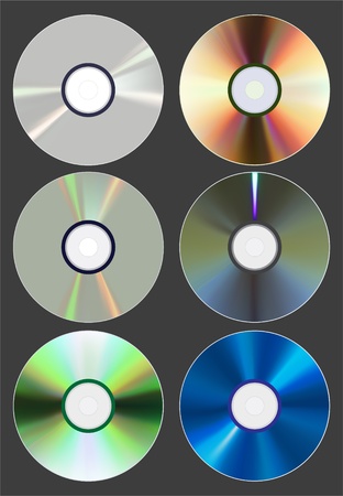 Set of discs. CD DVD Blu-ray. Vector Illustrationのイラスト素材
