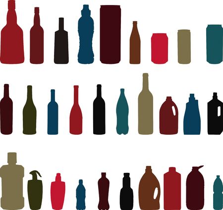 Set of bottlesのイラスト素材