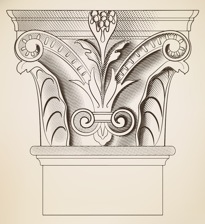 Engraving columnのイラスト素材