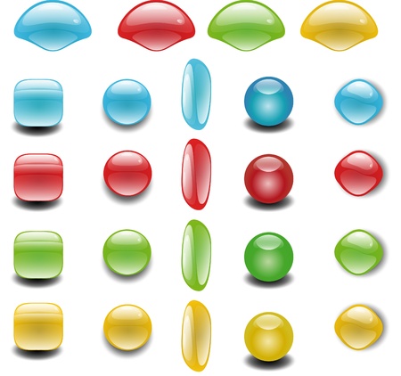 Vector illustration of glossy buttons.のイラスト素材