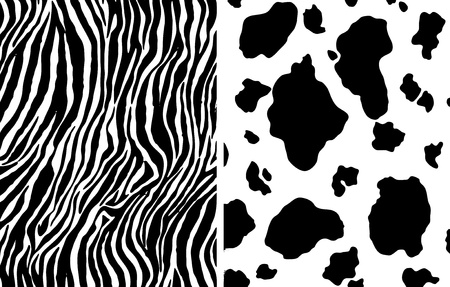 zebra and cow patternのイラスト素材
