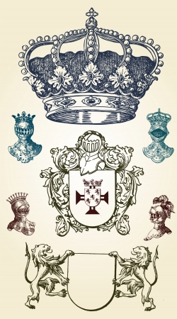 heraldic setのイラスト素材