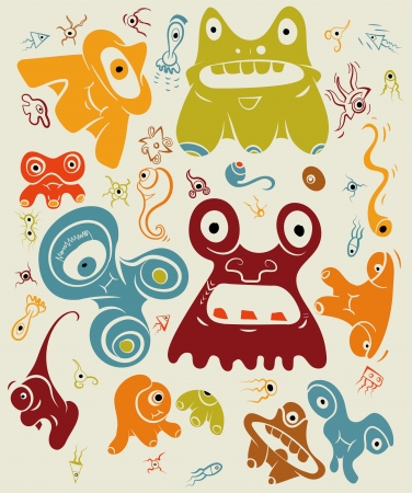 Doodle monstersのイラスト素材