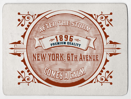 Premium Quality card. Baroque ornaments and floral details | Old paper texture background,のイラスト素材