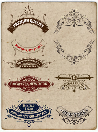 Vector  Retro bannersのイラスト素材