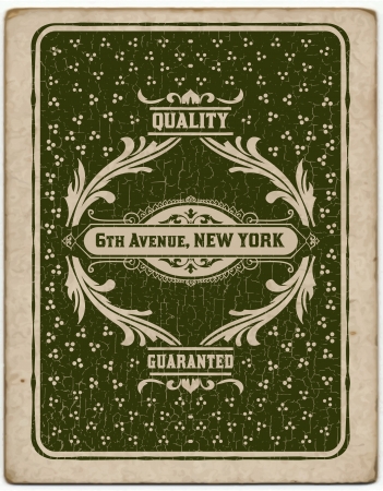 Vector. Old card with cracked texture. Baroque style with floral details.  Organized by layersのイラスト素材