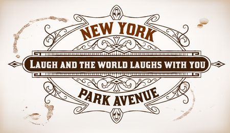 Premium Quality card. Baroque ornaments and floral details. Old paper texture background. のイラスト素材