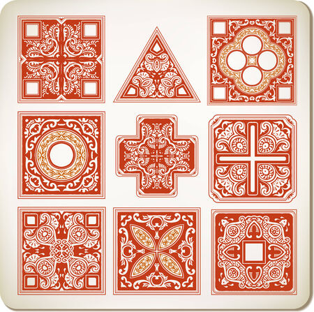 old baroque card set のイラスト素材