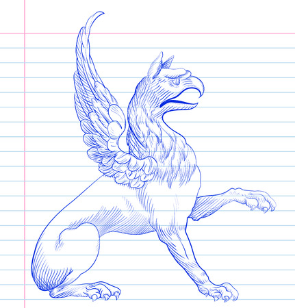 Griffin Hand drawing のイラスト素材