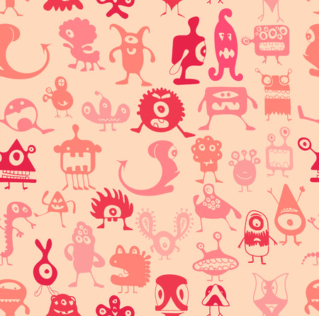 Vector. Monsters patternのイラスト素材