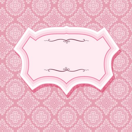 Frame on seamless patterns in pastel pink.のイラスト素材