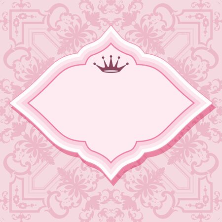 Frame on seamless patterns in pastel pink.のイラスト素材