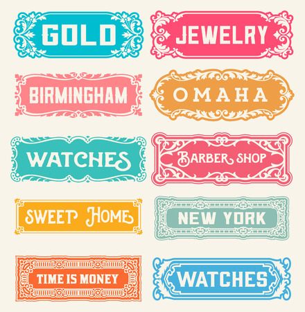 10 Labels and banners. Vectorのイラスト素材