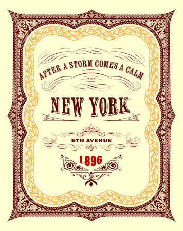 Retro card with floral details. Elements organized by layers.のイラスト素材