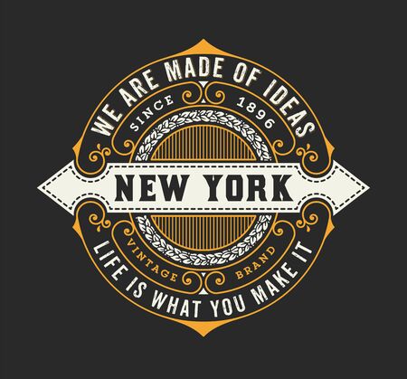 vintage icon template, Hotel, Restaurant, Business or Boutique Identity. Design with Flourishes Elegant Design Elements. Royalty, Heraldic style .Vector Illustrationのイラスト素材