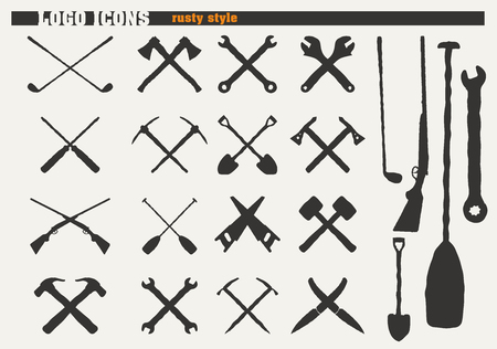 Set of rusty iconsのイラスト素材