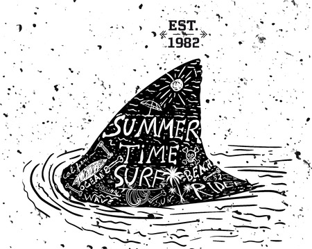 Summer design, grunge styleのイラスト素材