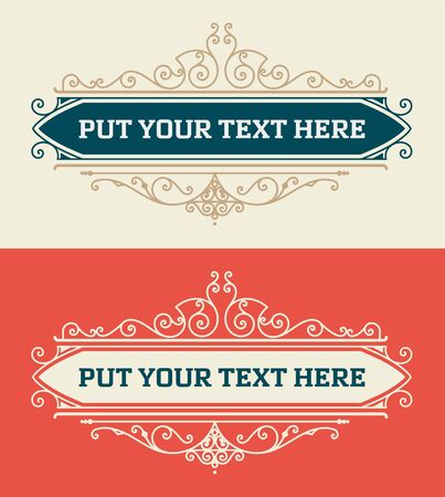 vintage logo template, Hotel, Restaurant, Business Identity set. Design with Flourishes Elegant Design Elements. Royalty. Vector Illustrationのイラスト素材