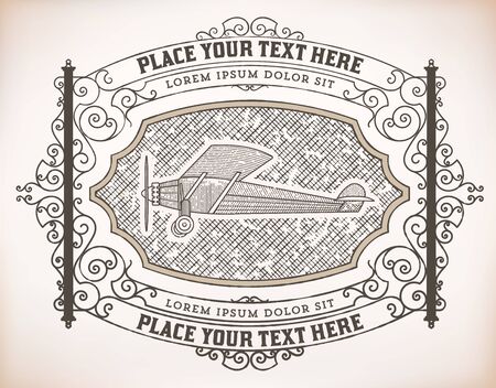 Retro label with floral ornamentsのイラスト素材