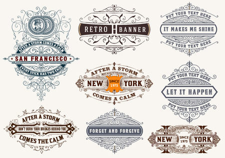 Set of labels and bannersのイラスト素材