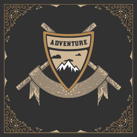 Retro frame and badge.のイラスト素材