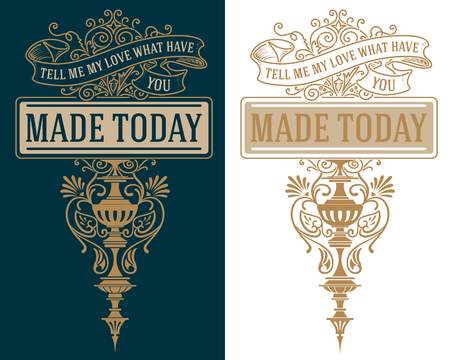 Premium Quality insignia. Baroque ornaments and floral details. Vectorのイラスト素材