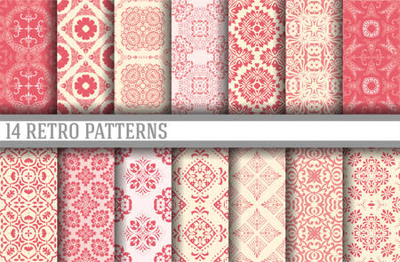14 Seamless Patterns Background Collection - vectorのイラスト素材