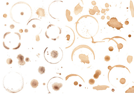 Set of variuos coffee stains isolated on whiteのイラスト素材