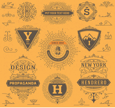 premium quality design resources. Labels, banners and design elements set.のイラスト素材