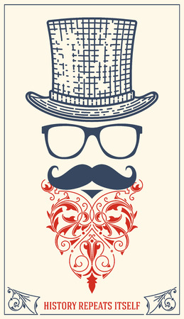 Hipster label.Premium Quality card.のイラスト素材