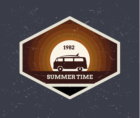 Surf Vintage logoのイラスト素材