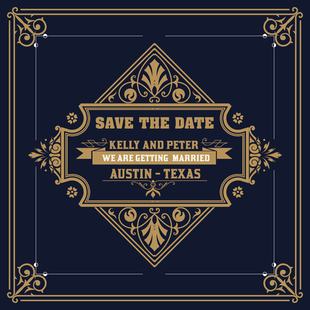 Vintage wedding labelのイラスト素材